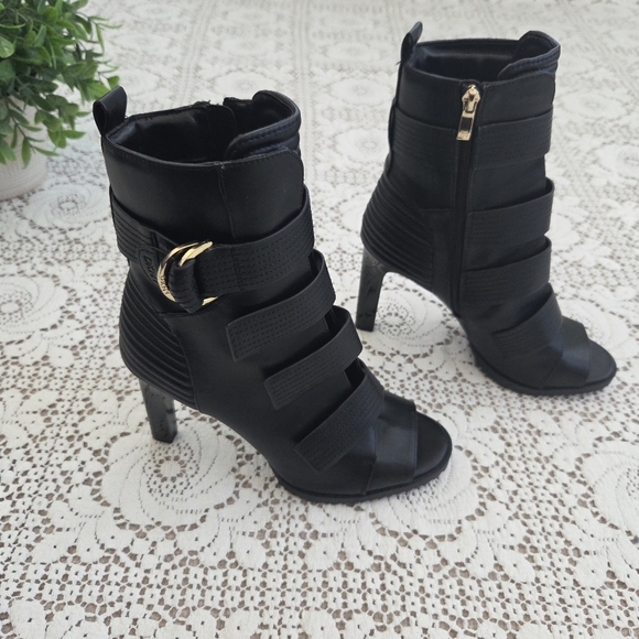 Dkny Shoes - DKNY Blake Peep-Toe Strappy Heeled Booties